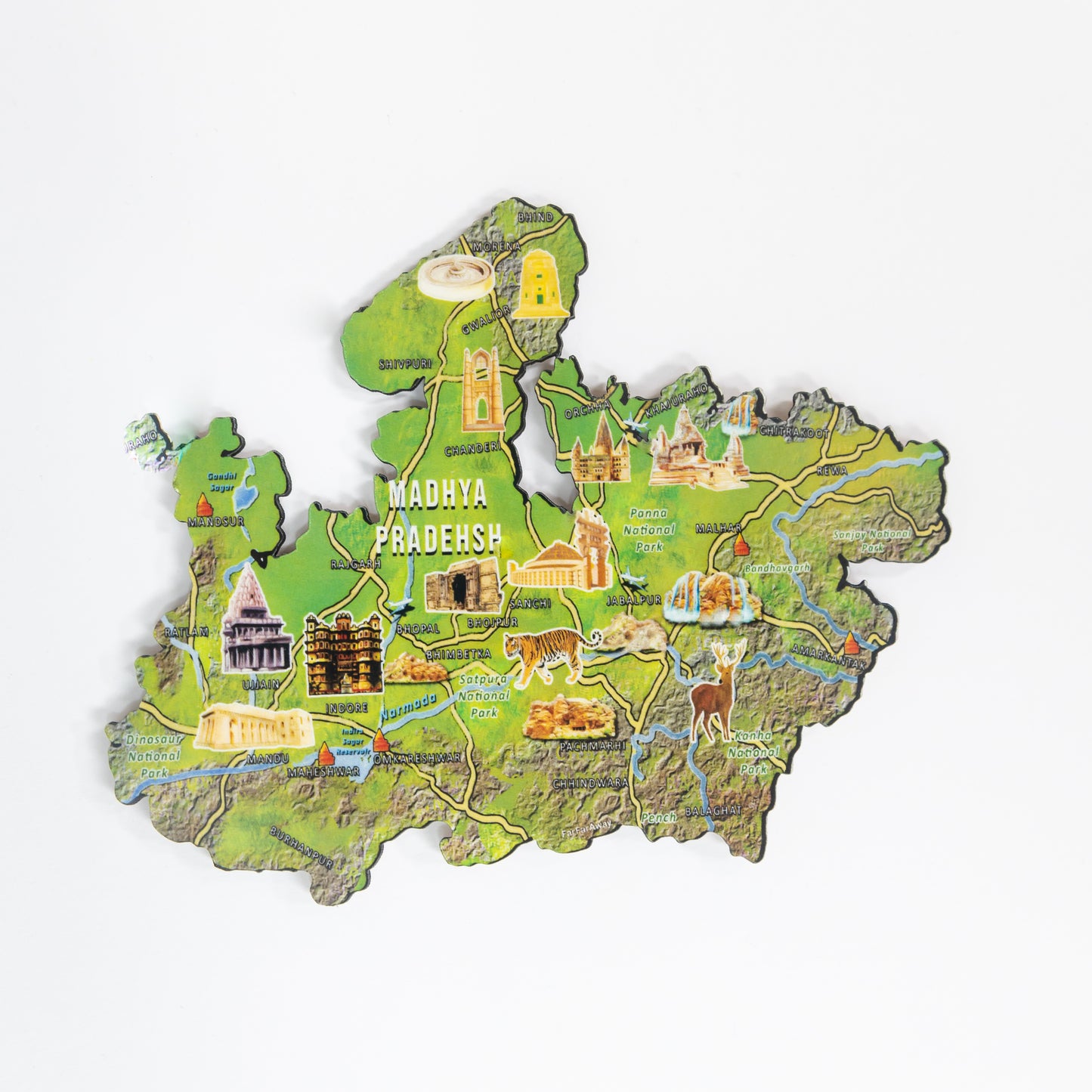 FarFarAway - Madhya Pradesh State Map Fridge Magnet