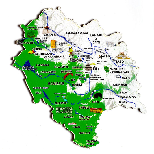 FarFarAway - Himachal Pradesh State Map Fridge Magnet (1)