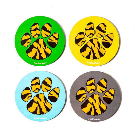 FarFarAway - Tiger Paw Print Set of 4 Coaster