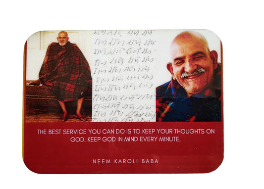 FarFarAway - Neem Karoli Maharaj Photos and Handwritten Ram Ram on a Frame + Magnet